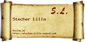 Stecher Lilla névjegykártya
